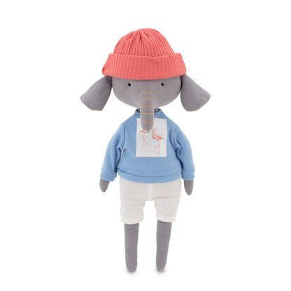Ali the Elephant - Blue Sweatshirt + Sequin Mermaid Tail