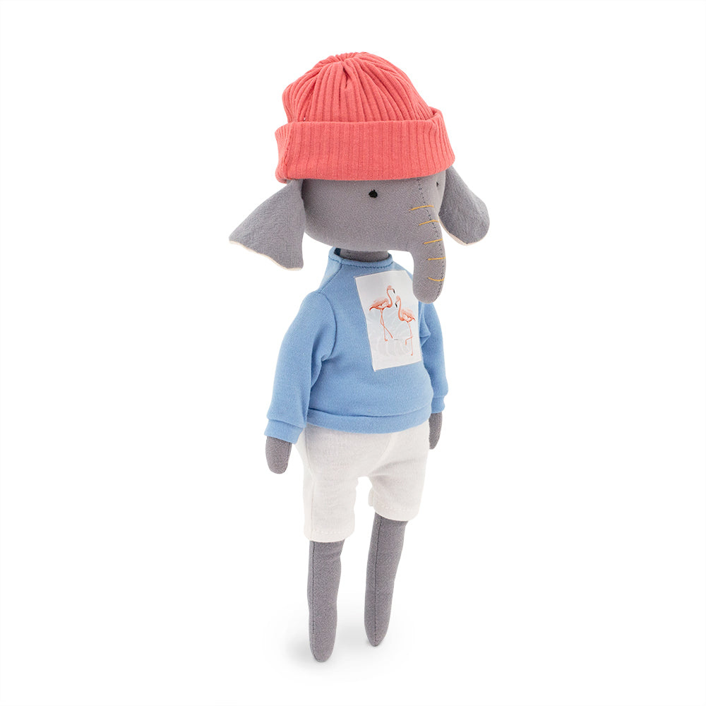 Ali the Elephant - Blue Sweatshirt + Sequin Mermaid Tail